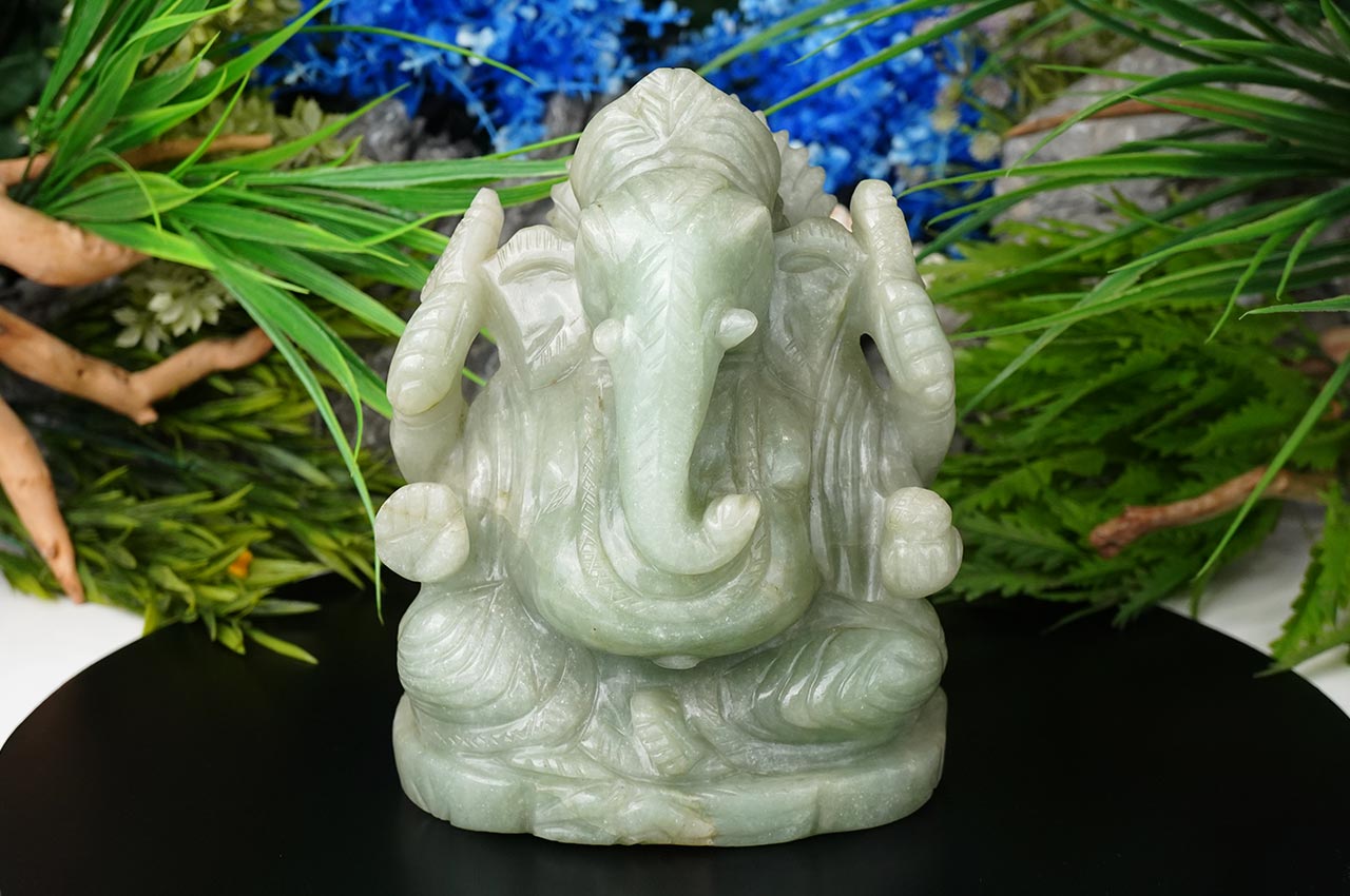 GJG173 Green Jade Ganesha - 3.989 kgs-1