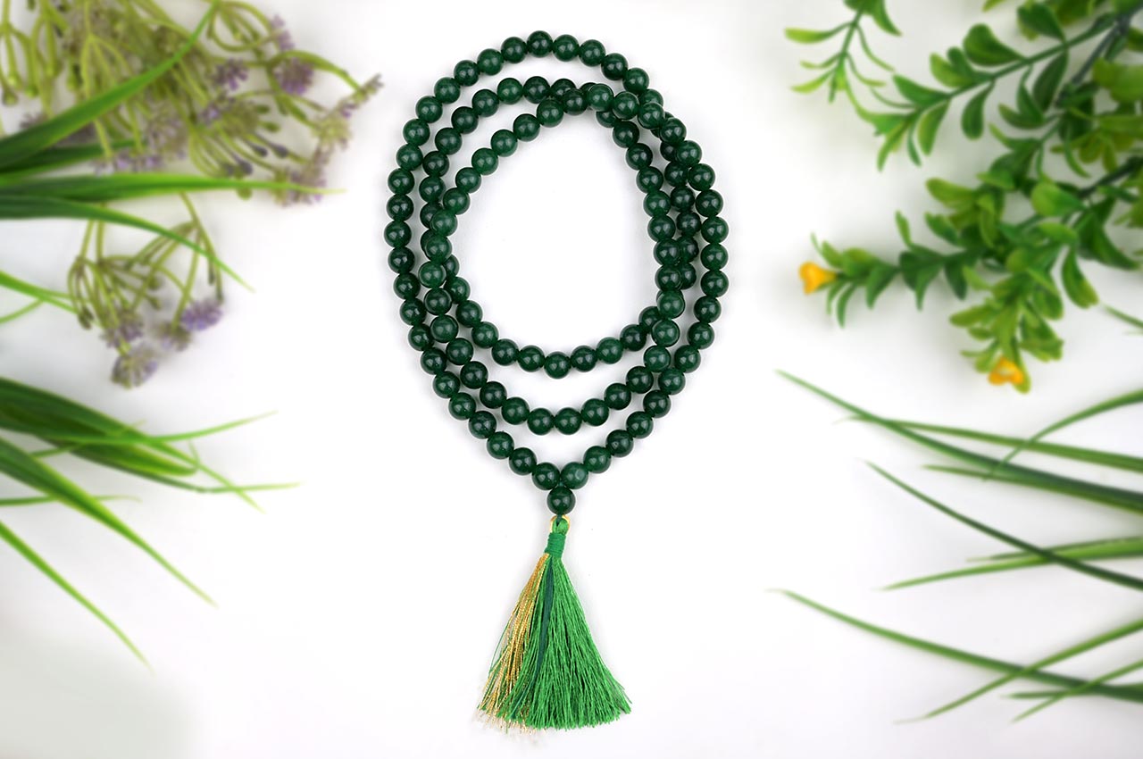 Buy Green Jade Round Mala (6 mm) from Rudra Centre (Rudraksha Ratna) at reasonable prices.