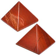 Pyramid in Natural Red Jasper Set of 2 I