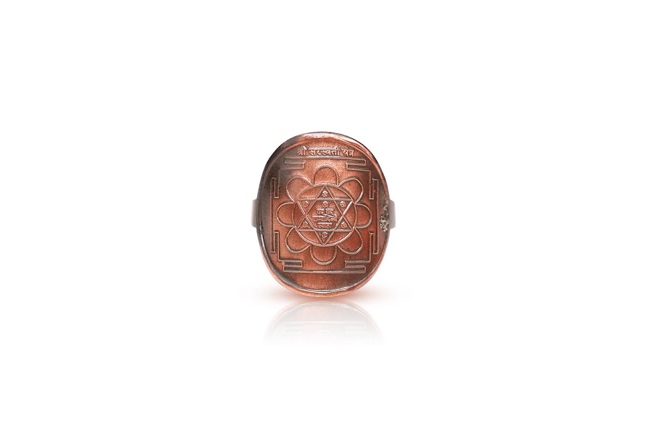 Saraswati Yantra Ring in Copper