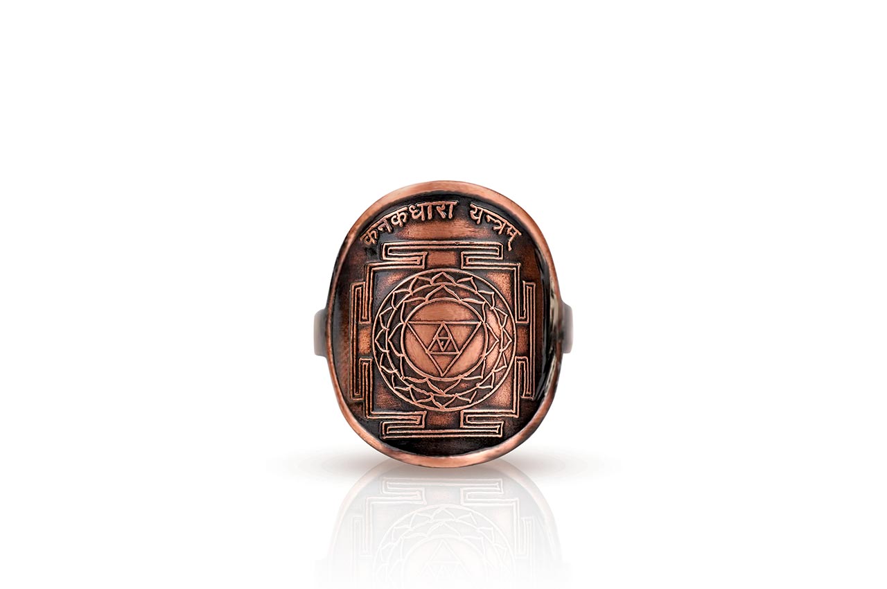 Kanakdhara Yantra Ring in Copper