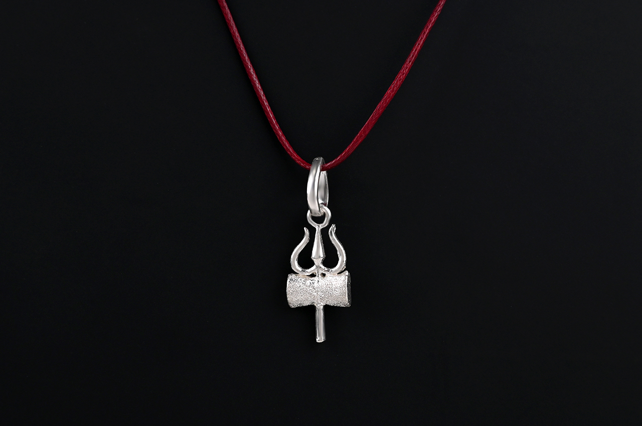 Trishul Damru Locket in 925 Silver