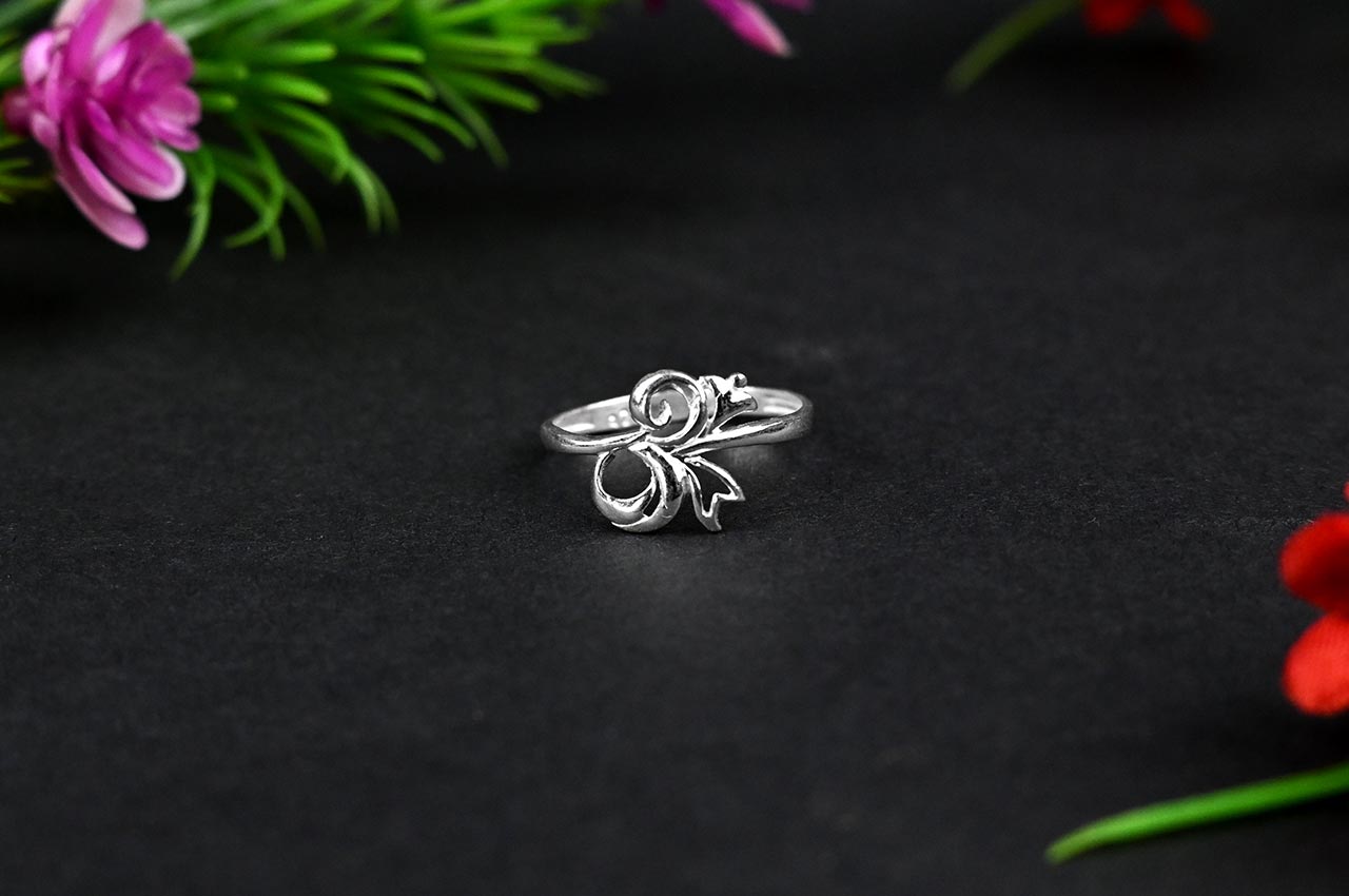 Designer Om Ring in 925 Silver - I