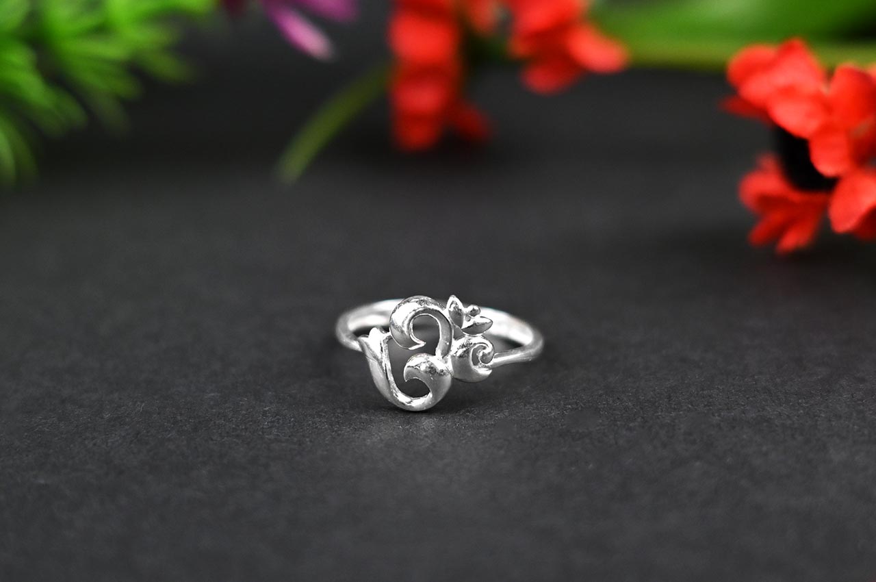 Om Ring in 925 Silver - I
