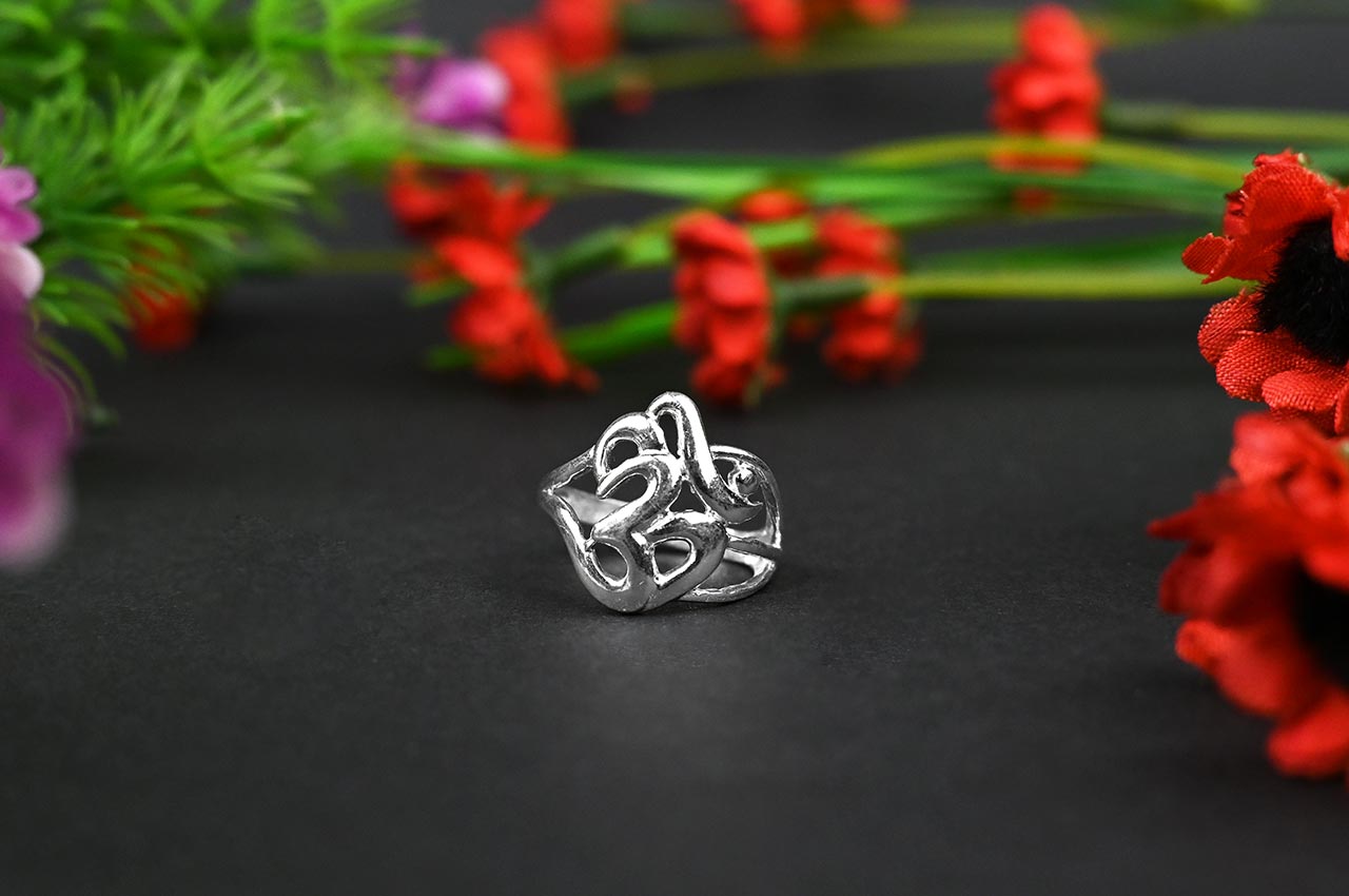 Designer Om Ring in 925 Silver - II