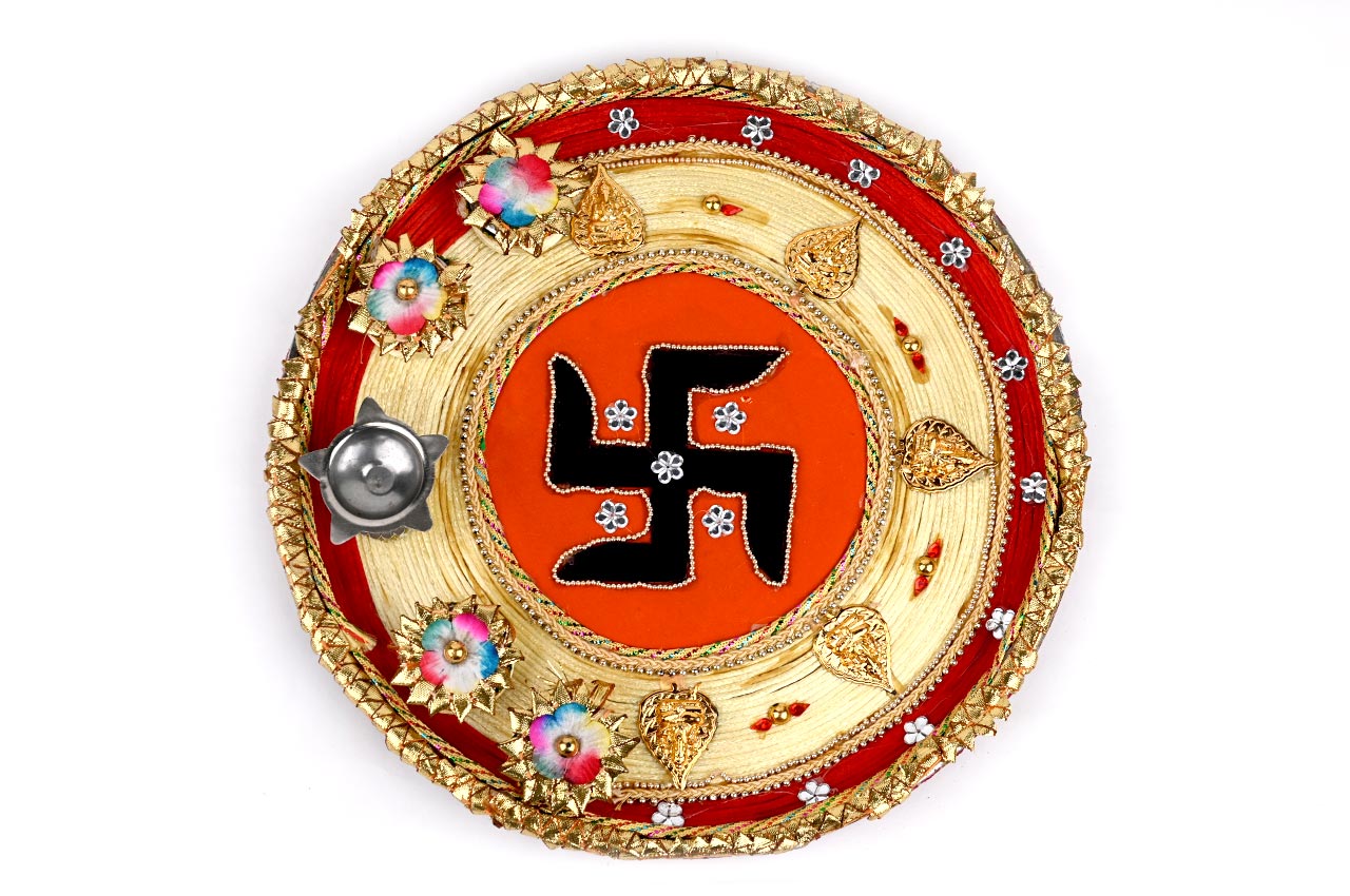 Swastik Designer Puja Thali