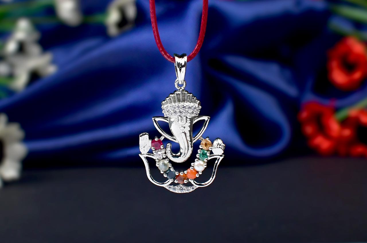 Navratna Pendant - Ganesha Design - II