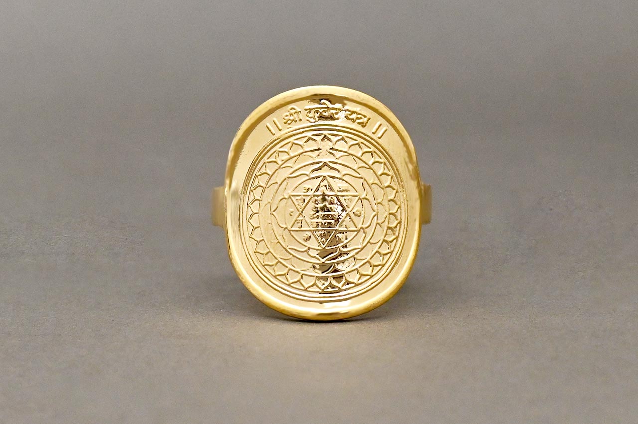 Shree Kuber Yantra Ring in Pure Gold (22K)