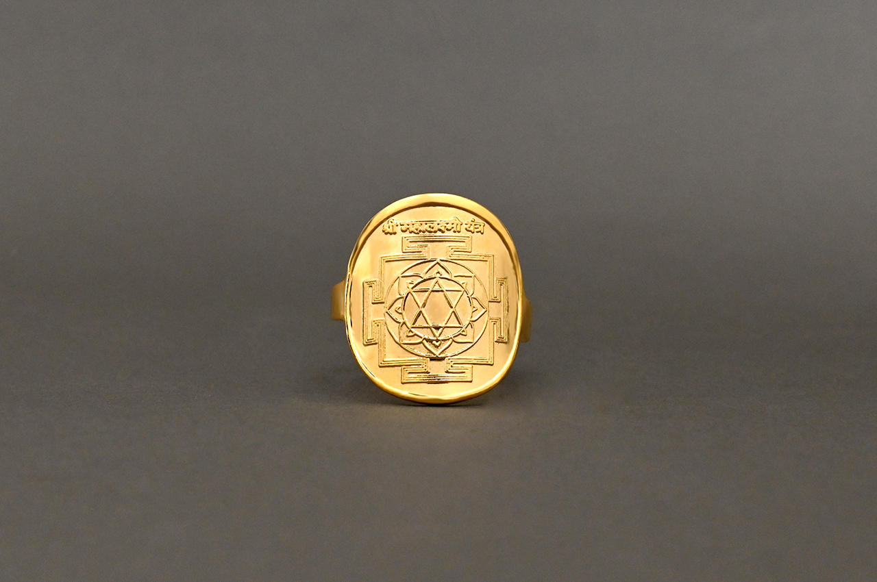 Shree Mahalakshmi Yantra Ring in Pure Gold (22K)