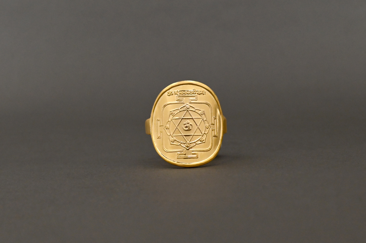 Shree Ganesh Yantra Ring in Pure Gold (22K)