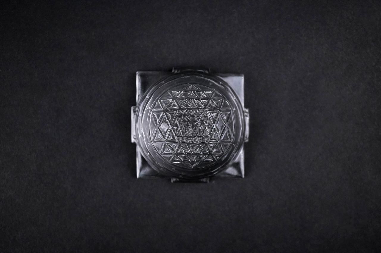 Meru Sphatik Shree Yantra (Crystal Quartz) - 207 gms