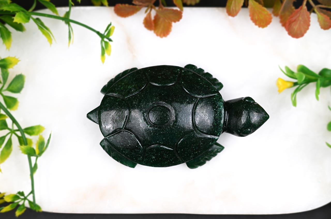 Green Aventurine Kurma - Tortoise - 197 gms