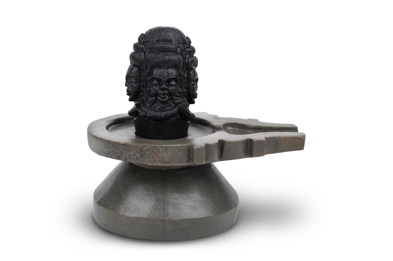 Pashupatinath Shaligram Lingam with Stone Yoni Base