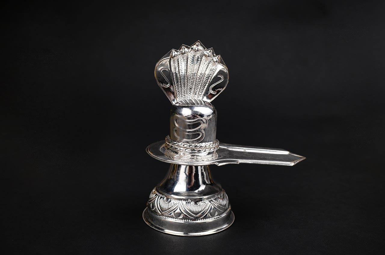 925 Silver Shivling with Sheshnaag - I