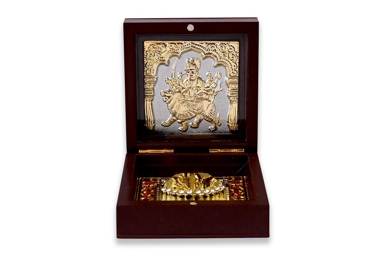 Durga Mata Charan Paduka Jai Mata Di Box For Gifting