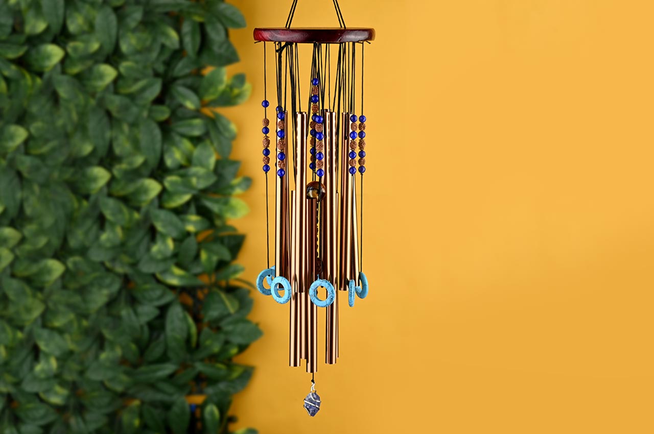 4 Mukhi Blue Jade Lapiz Lazuli Wind Chime For Communication & Networking