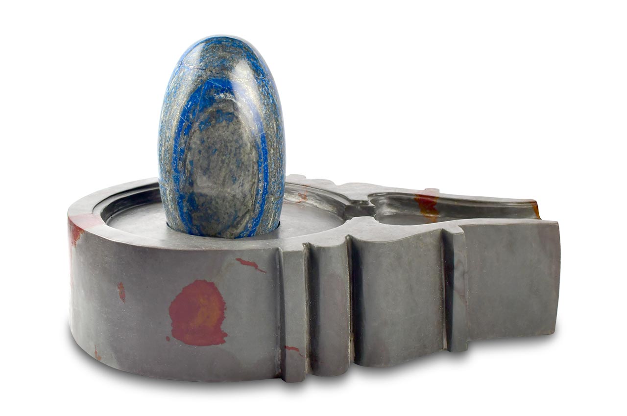 Lapis Lazuli Lingam With Stone Yoni Base