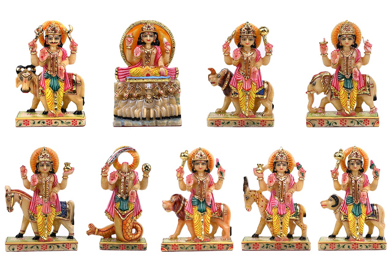 Navgraha Yellow Aventurine Set of 9 Idols