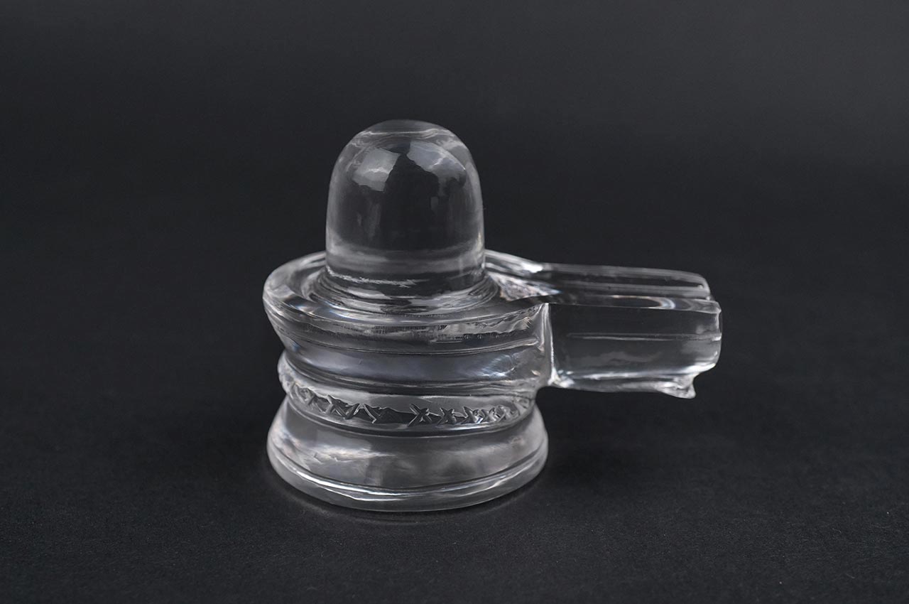 Sphatik Shivling With Vasuki Snake Carving - 172 gms