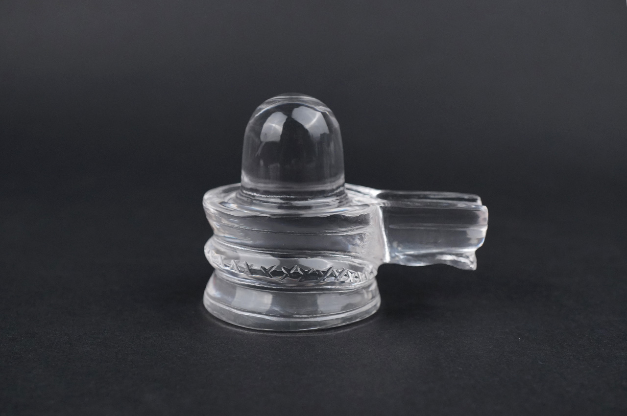 Sphatik Shivling With Vasuki Snake Carving - 184 gms