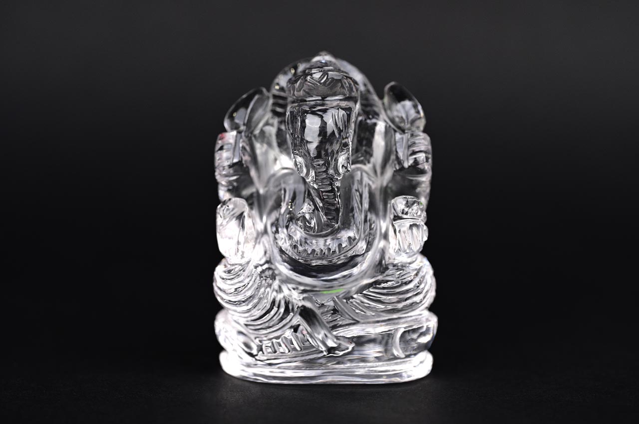 Sphatik Crystal Ganesha Idol -205 Gms