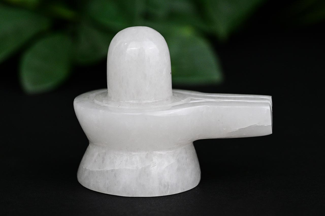 Snow Quartz Shivling - 150 gms