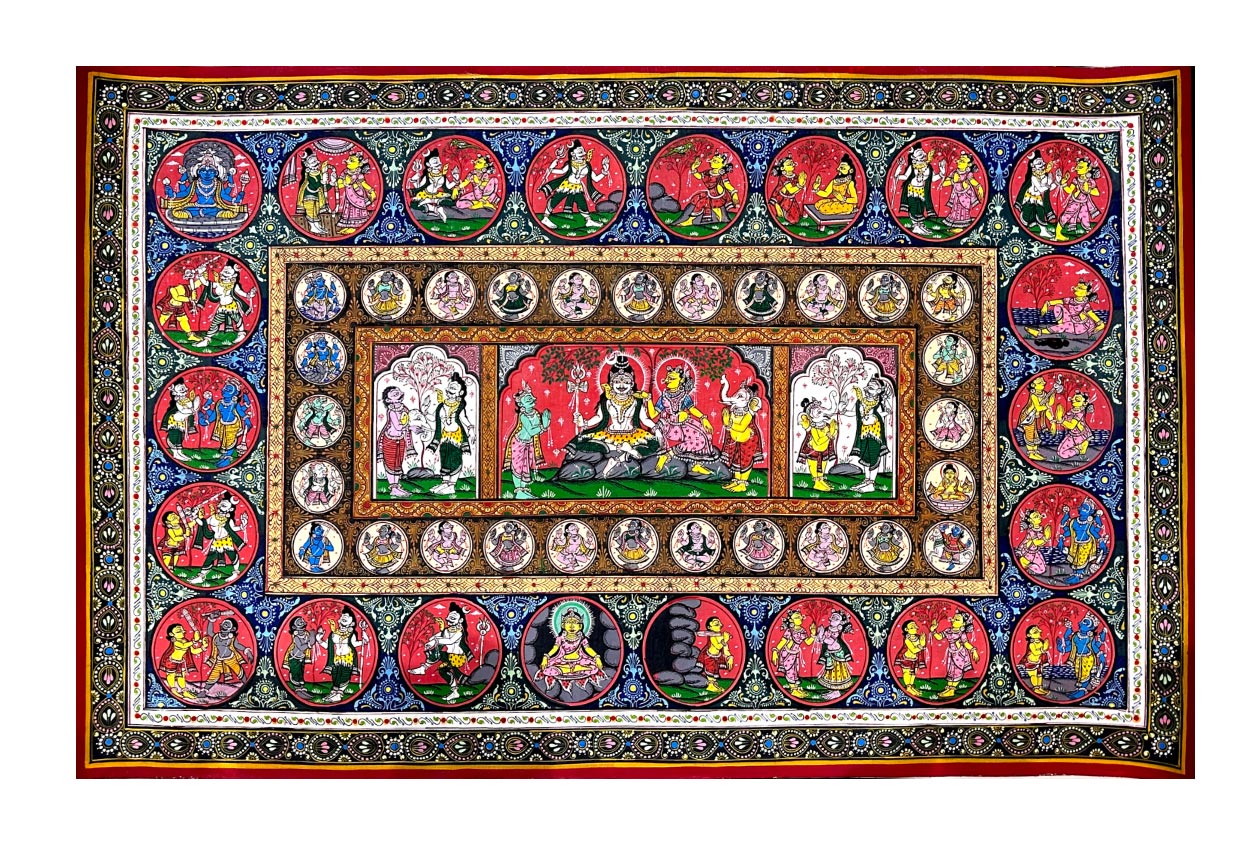 Shiva Puran Katha Pattachitra Painting