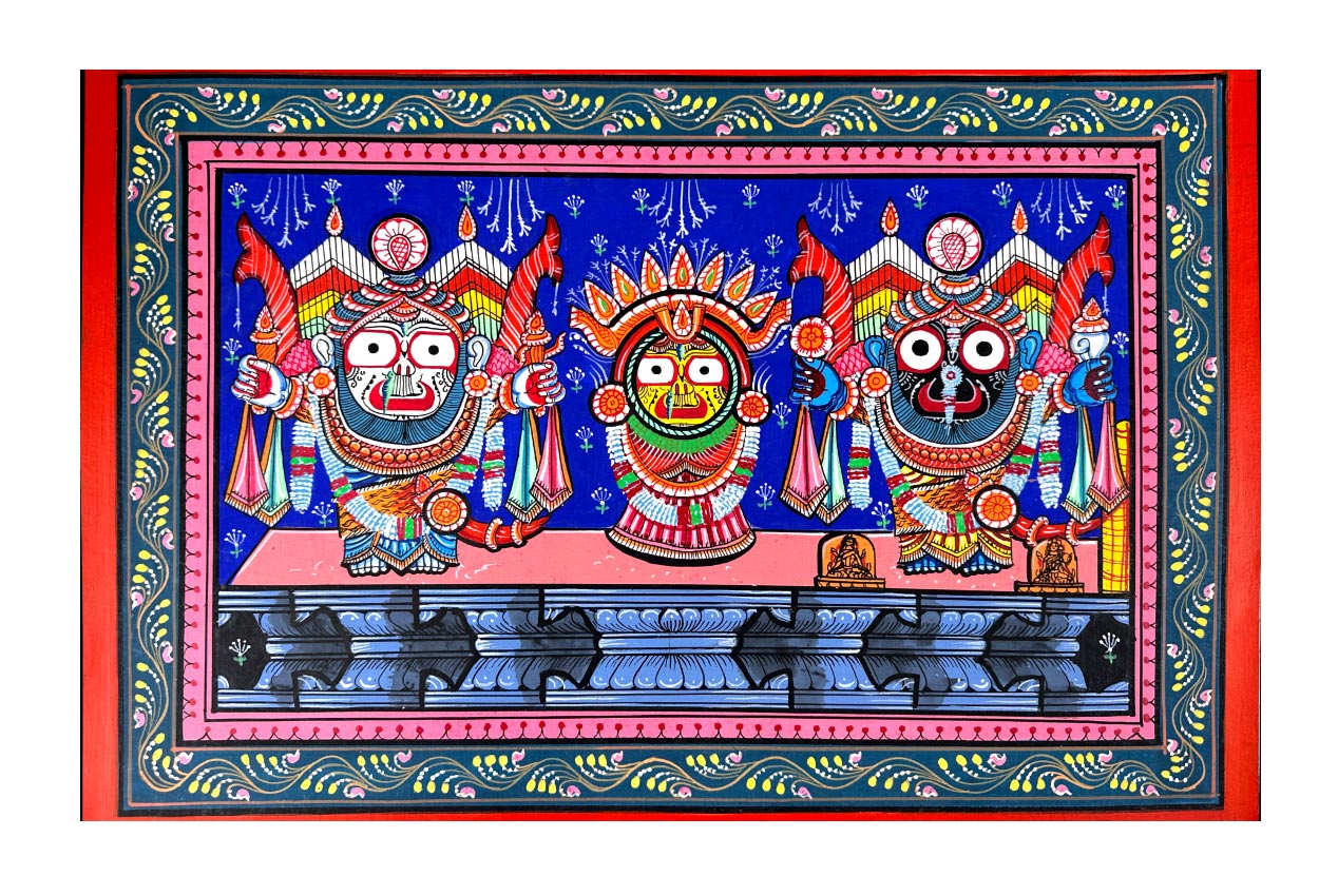 Jagganath Krishna Balrama Subhadra Nagarjun Bhesh Pattachitra Painting