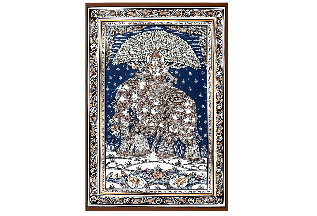 Kandarp Hasti Krishna Gopi Rasleela Pattachitra Painting