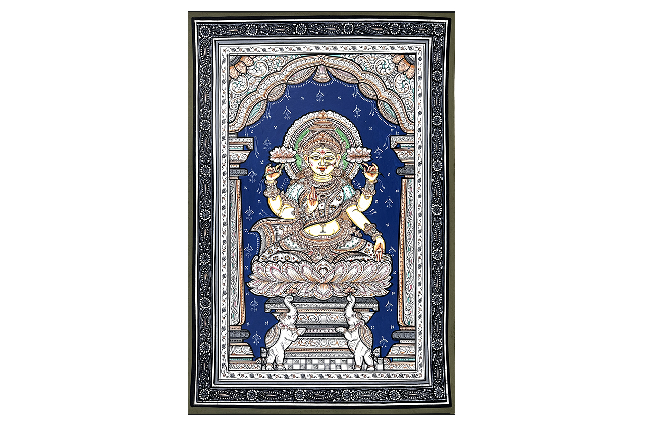 Goddess Laxmi Superfine Pattachitra Painting