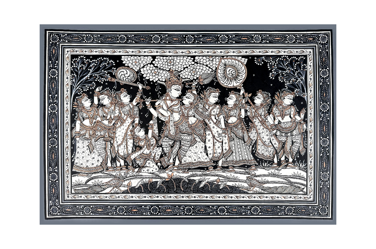 Lord Krishna Raas Leela Pattachitra Painting