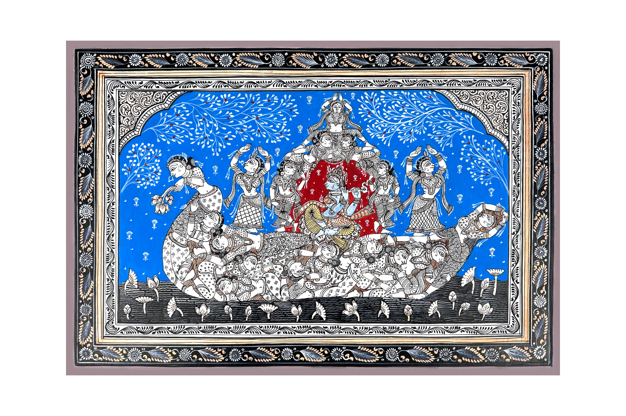 Nauka Vihar Krishna Gopi Rasleela Pattachitra Painting