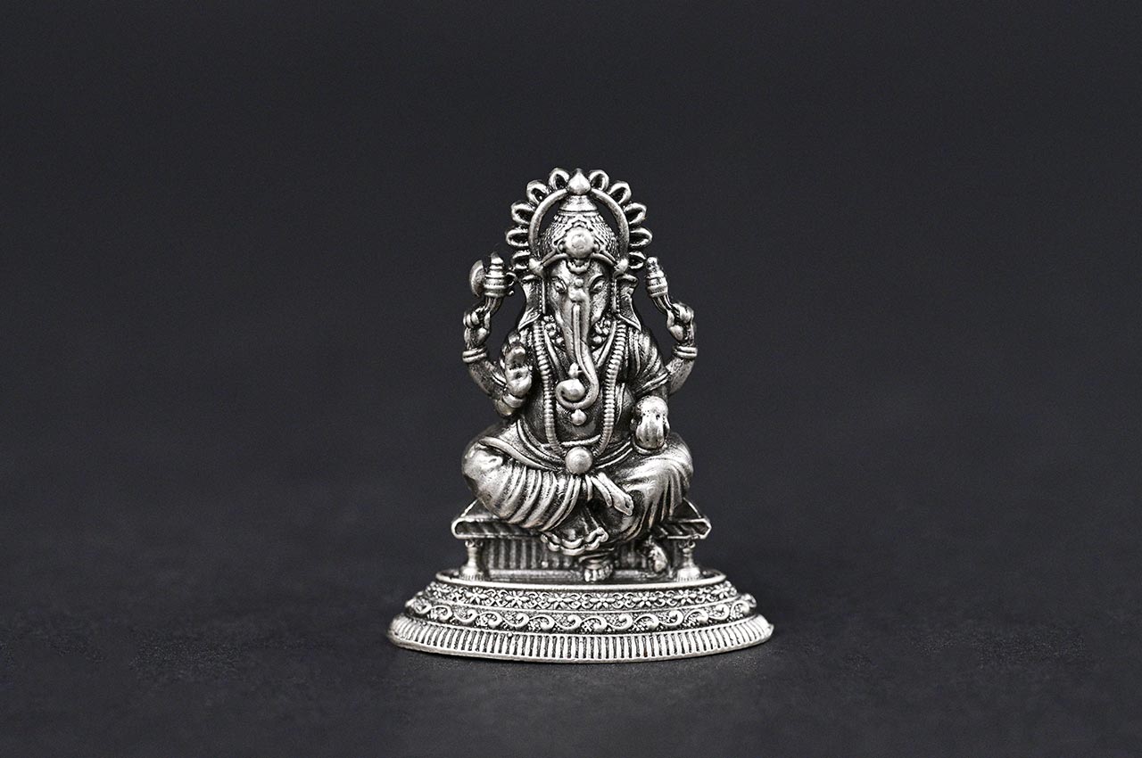 Ganesha 925 Sterling Silver Idol