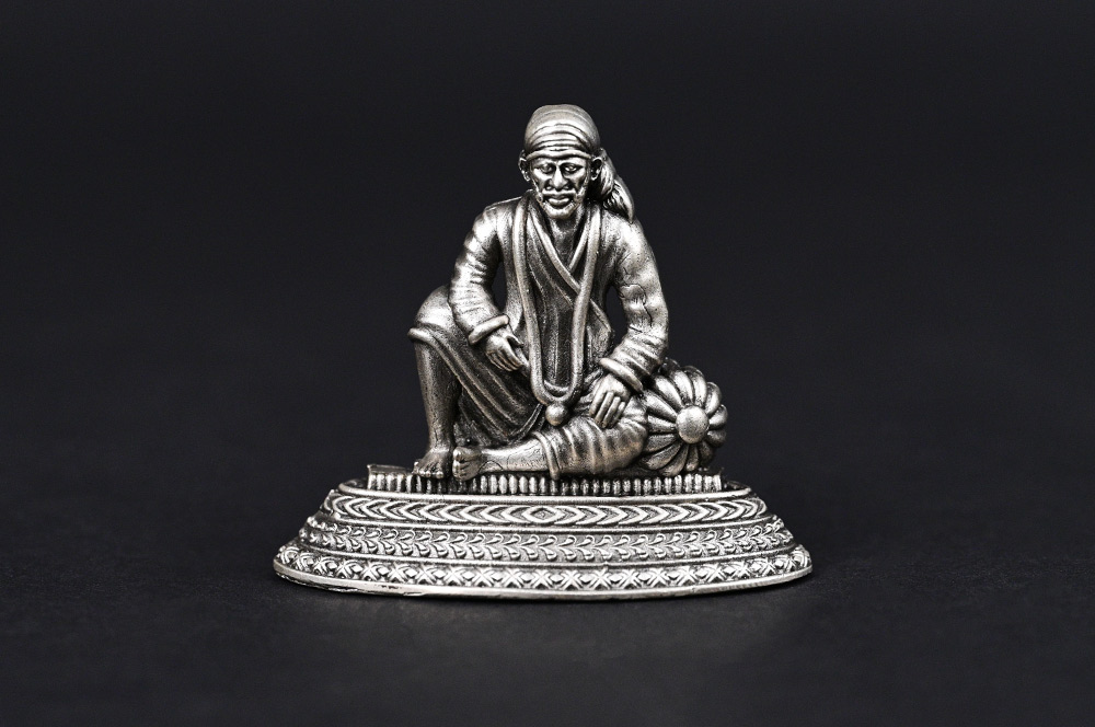Shirdi Sai Baba 925 Sterling Silver Idol