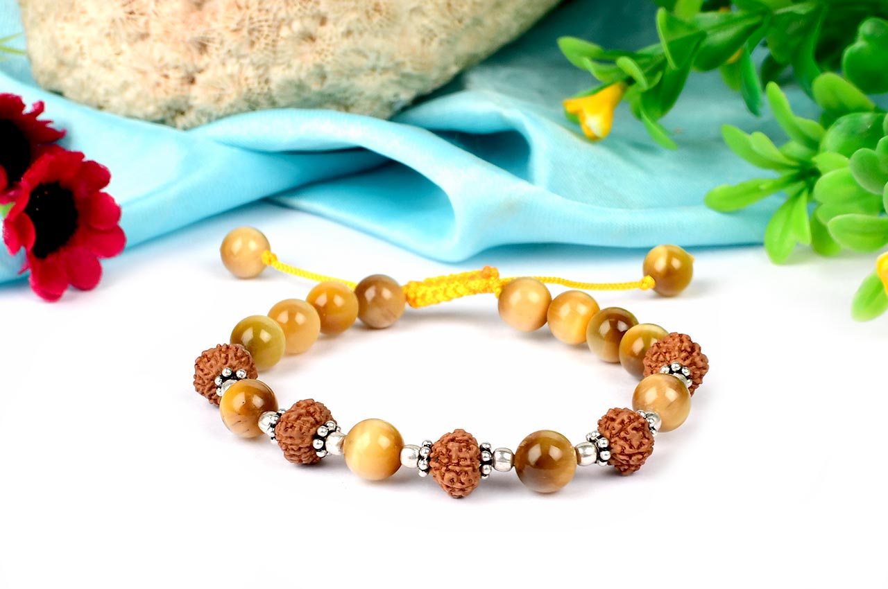 8 mukhi Rudraksha and Cats eye bracelet - I