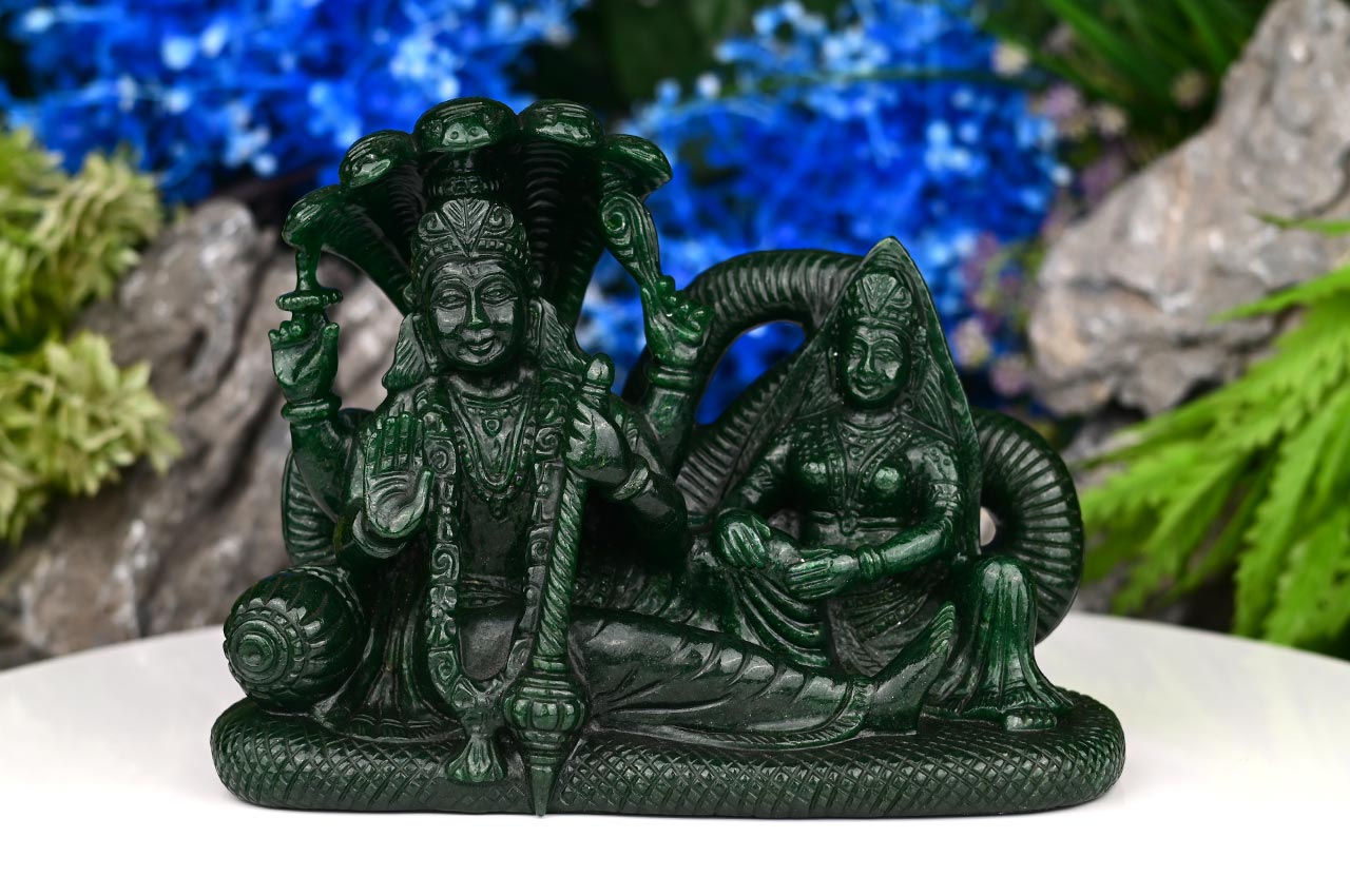 Jade Vishnu Lakshmi statue - 2 kgs