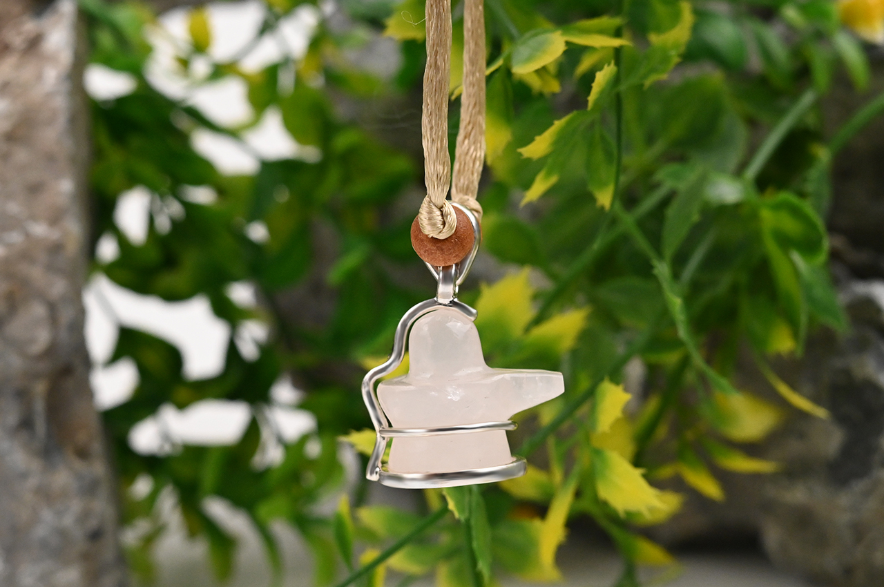 Rose Quartz Shivling Pendant