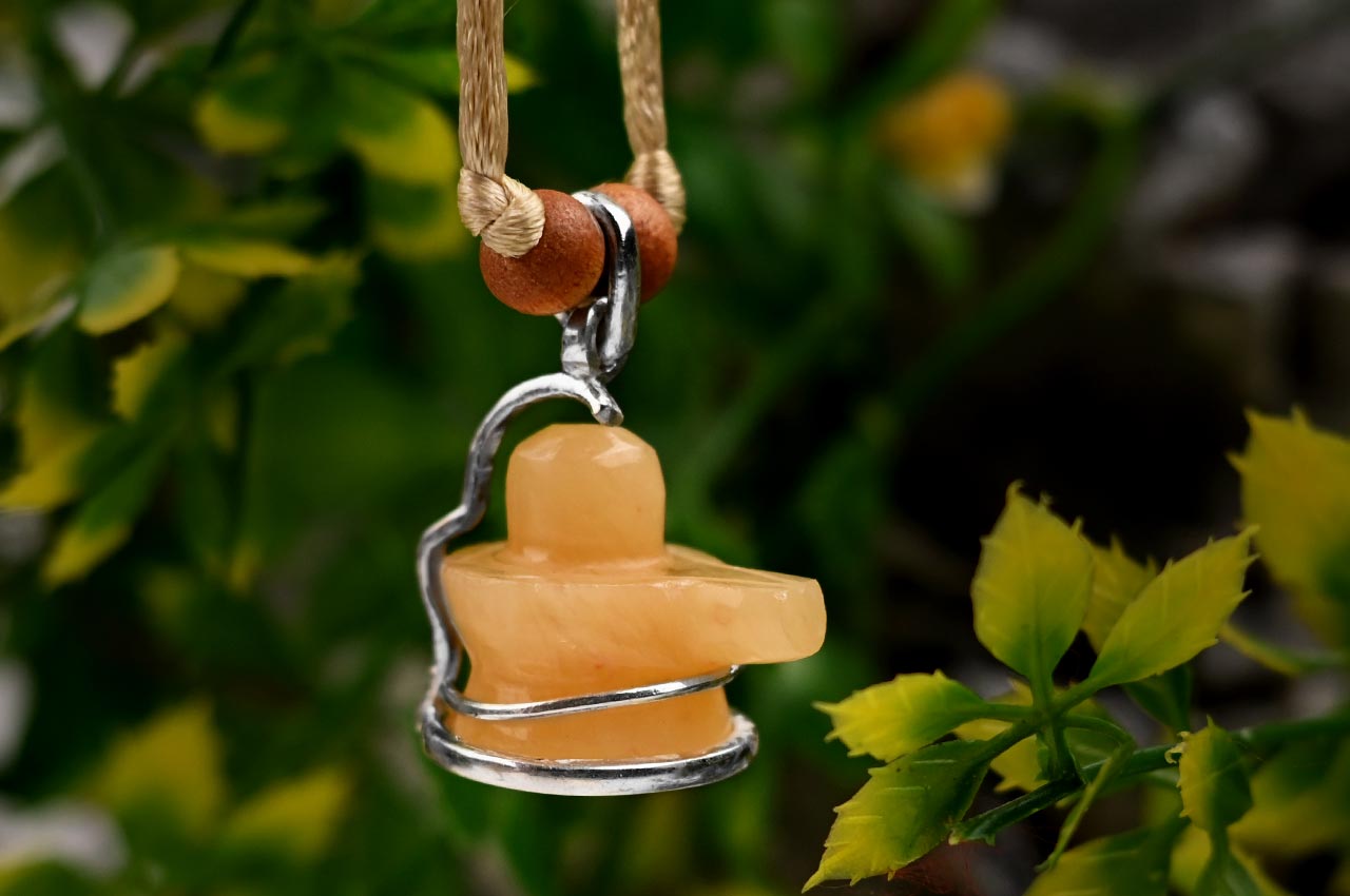Yellow Jade Shivling Pendant