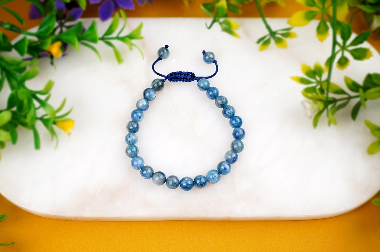 Kyanite Bracelet With Adjustable Thread - II