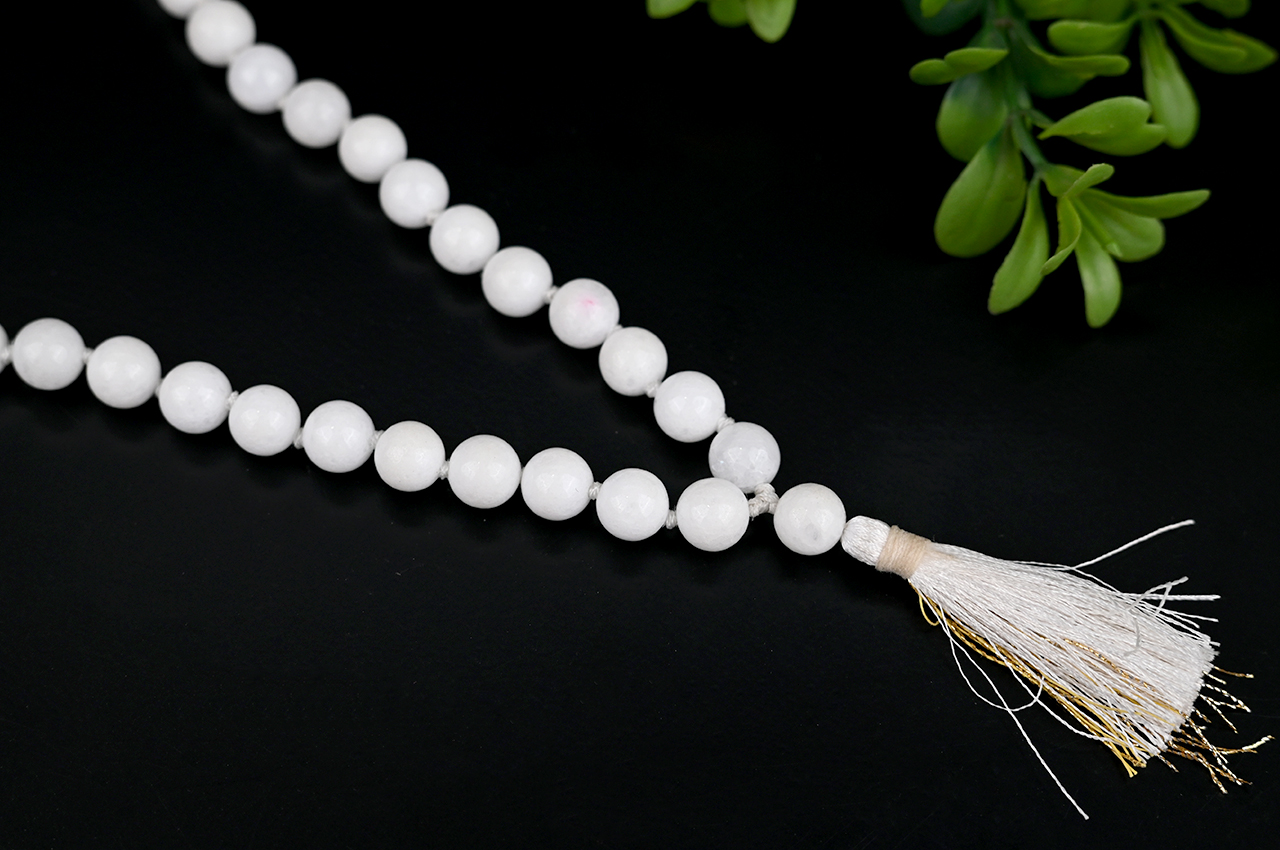White Agate Mala - I
