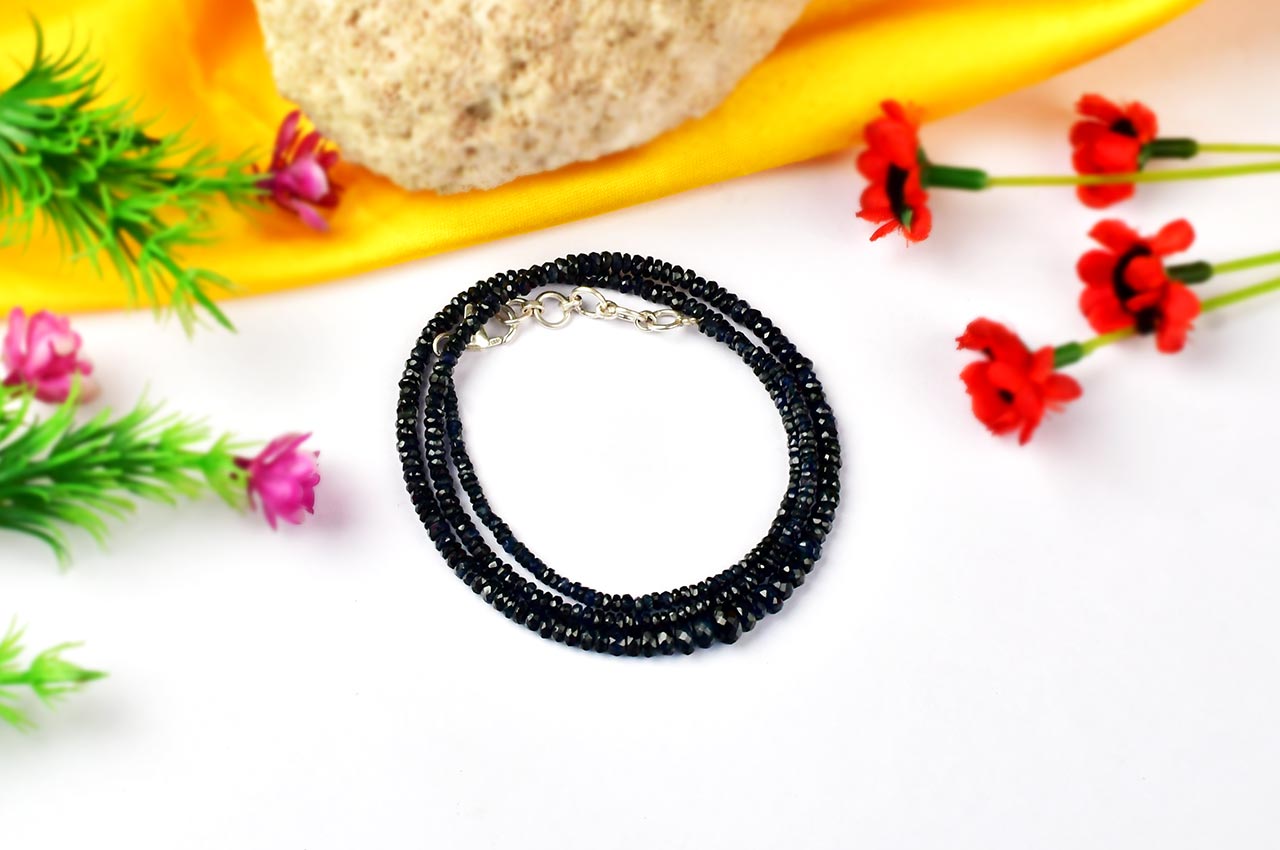 Blue Sapphire Faceted Necklace