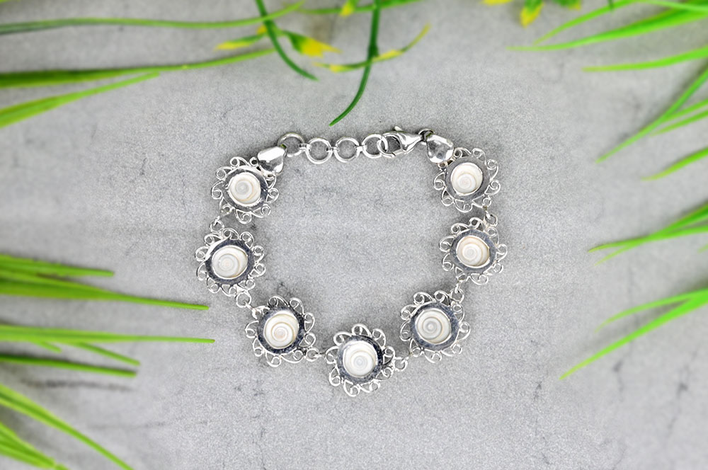 Designer Gomati Chakra Silver Bracelet