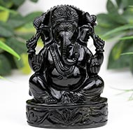 Snowflakes Obsidian Ganesha - 1.005 Kg