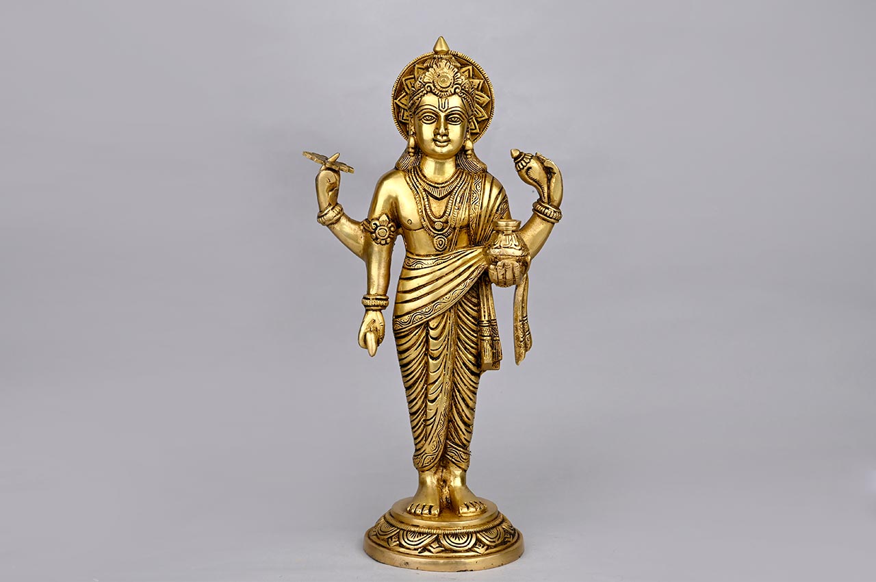 Dhanvantri (God of Medicine) Brass Idol