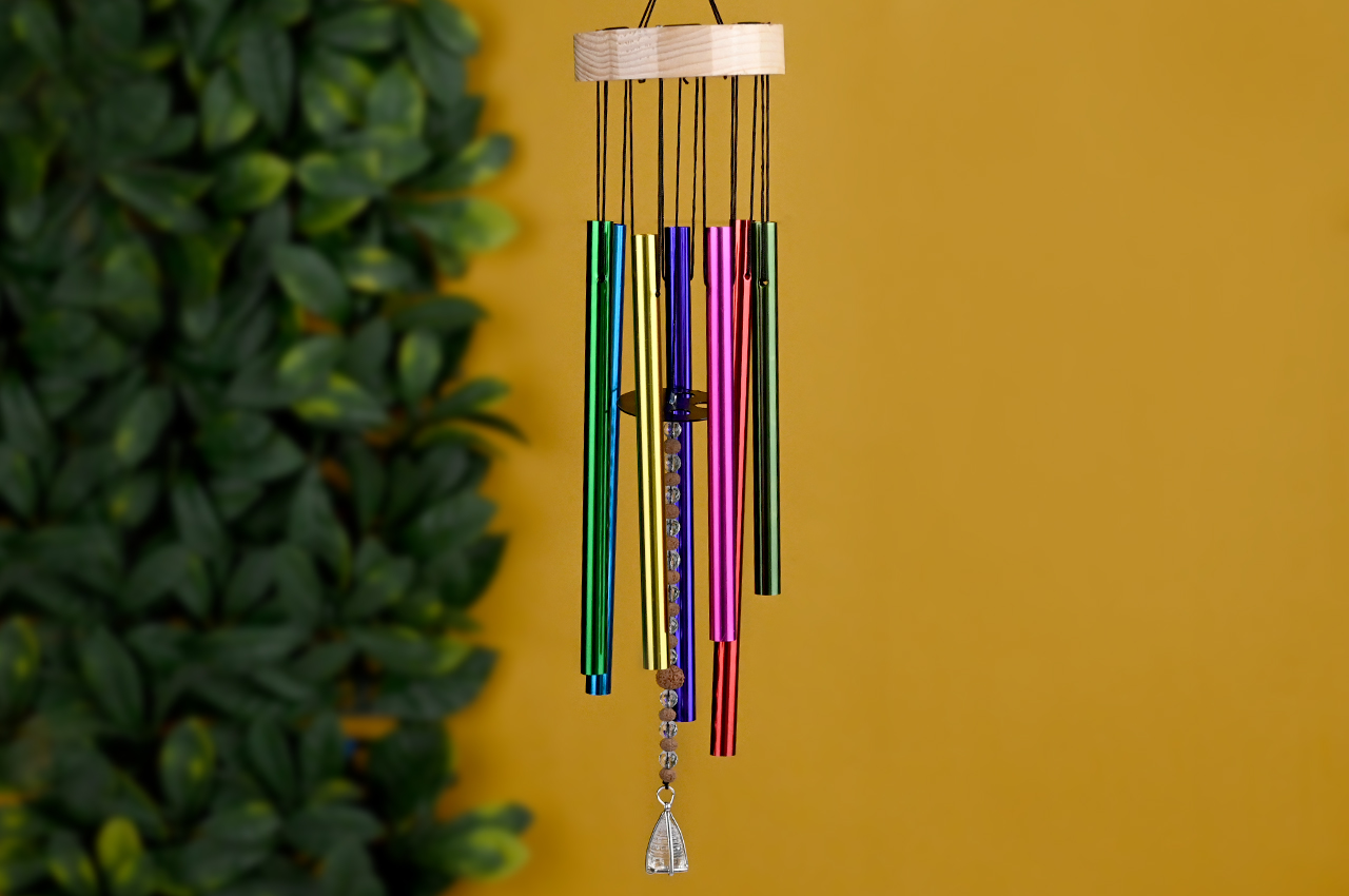 7 Mukhi Sphatik Crystal Sri Yantra Wind Chime For Prosperity