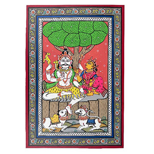Shiva Parvati Pattachitra Painting