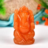 Ganesha in Red Aventurine - 94 gms