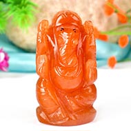 Ganesha in Red Aventurine - 67 gms