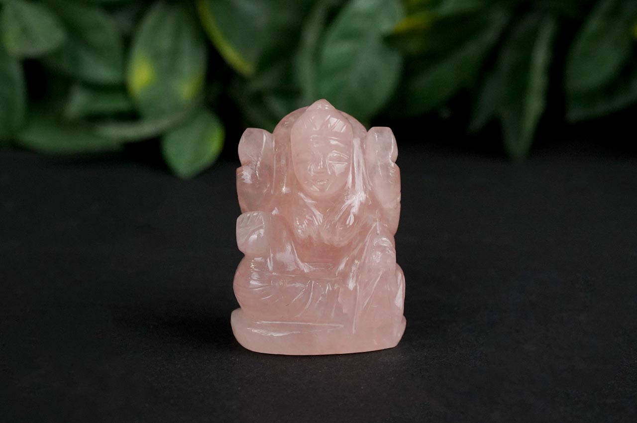 Mahalakshmi in Rose Quartz - 81 gms