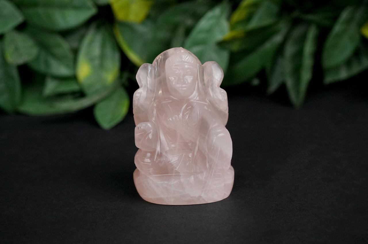 Laxmi in Rose Quartz - 125 gms